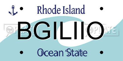 BGILIIO Rhode Island License Plate