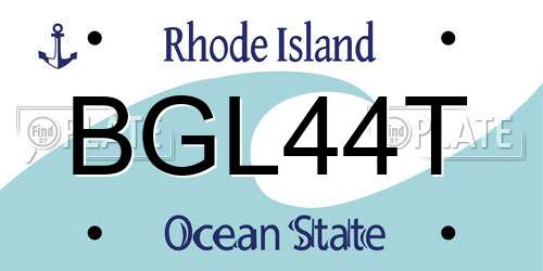 BGL44T Rhode Island License Plate