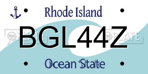 BGL44Z Rhode Island License Plate