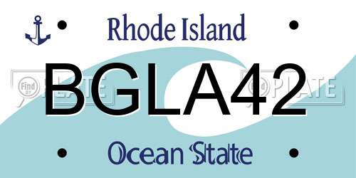 BGLA42 Rhode Island License Plate