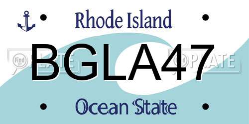 BGLA47 Rhode Island License Plate