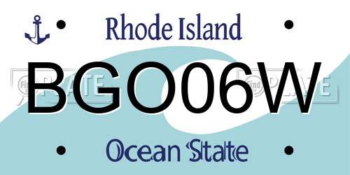 BGO06W Rhode Island License Plate