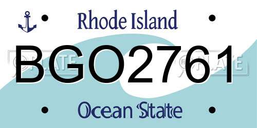 BGO2761 Rhode Island License Plate