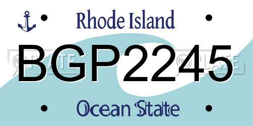 BGP2245 Rhode Island License Plate