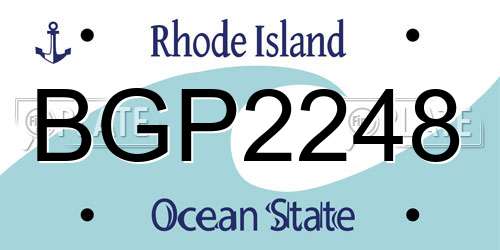 BGP2248 Rhode Island License Plate