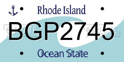 BGP2745 Rhode Island License Plate