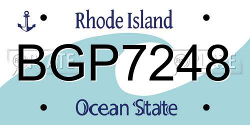 BGP7248 Rhode Island License Plate
