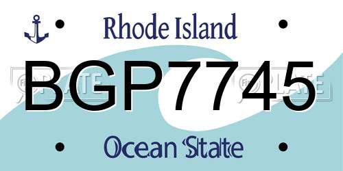 BGP7745 Rhode Island License Plate