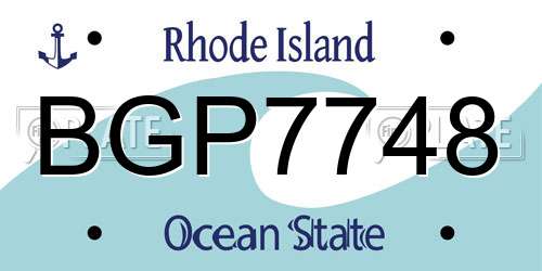 BGP7748 Rhode Island License Plate