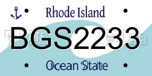 BGS2233 Rhode Island License Plate