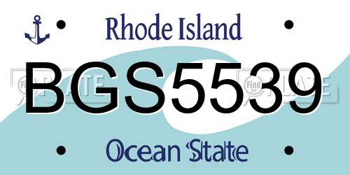 BGS5539 Rhode Island License Plate