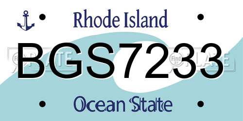 BGS7233 Rhode Island License Plate