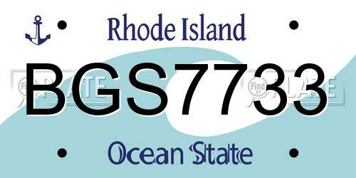 BGS7733 Rhode Island License Plate