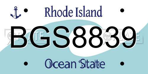 BGS8839 Rhode Island License Plate
