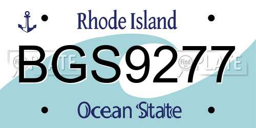 BGS9277 Rhode Island License Plate