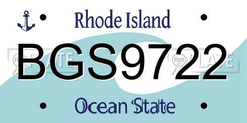 BGS9722 Rhode Island License Plate