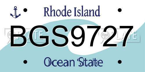 BGS9727 Rhode Island License Plate