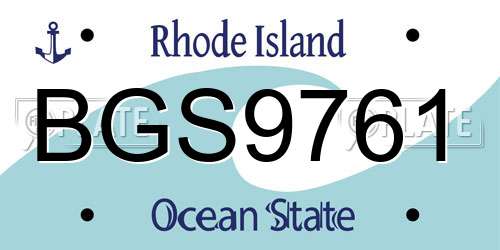 BGS9761 Rhode Island License Plate