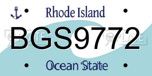 BGS9772 Rhode Island License Plate