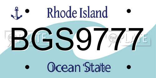 BGS9777 Rhode Island License Plate