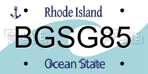BGSG85 Rhode Island License Plate