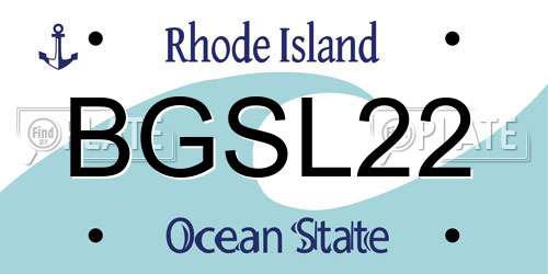 BGSL22 Rhode Island License Plate