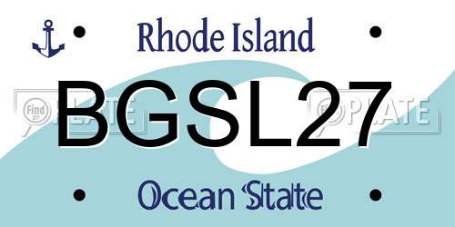 BGSL27 Rhode Island License Plate