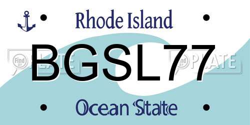 BGSL77 Rhode Island License Plate