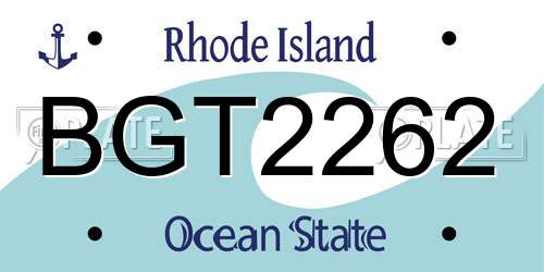 BGT2262 Rhode Island License Plate