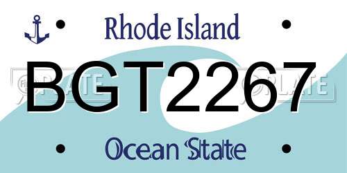 BGT2267 Rhode Island License Plate