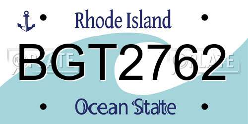 BGT2762 Rhode Island License Plate