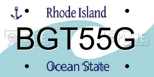 BGT55G Rhode Island License Plate