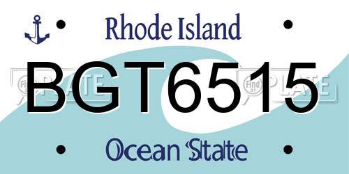 BGT6515 Rhode Island License Plate