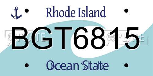 BGT6815 Rhode Island License Plate