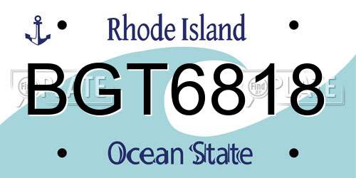 BGT6818 Rhode Island License Plate