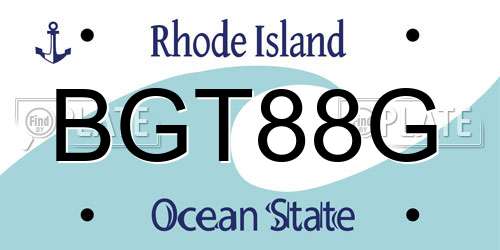 BGT88G Rhode Island License Plate