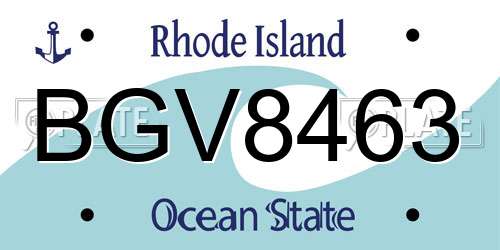BGV8463 Rhode Island License Plate