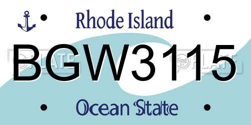 BGW3115 Rhode Island License Plate