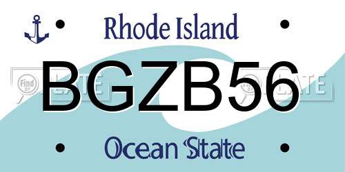 BGZB56 Rhode Island License Plate
