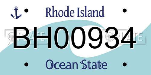 BH00934 Rhode Island License Plate