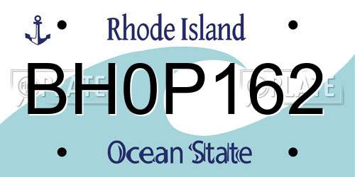 BH0P162 Rhode Island License Plate