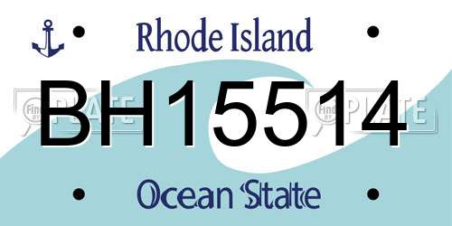 BH15514 Rhode Island License Plate