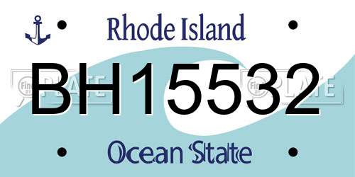 BH15532 Rhode Island License Plate