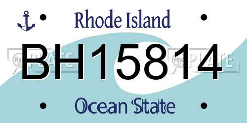 BH15814 Rhode Island License Plate