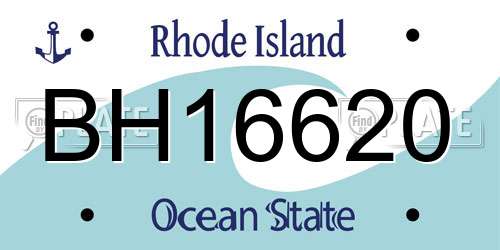 BH16620 Rhode Island License Plate