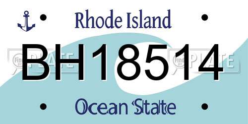 BH18514 Rhode Island License Plate