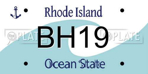 BH19 Rhode Island License Plate