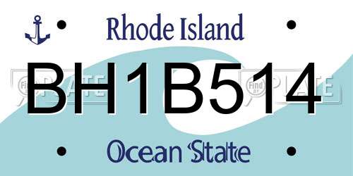 BH1B514 Rhode Island License Plate