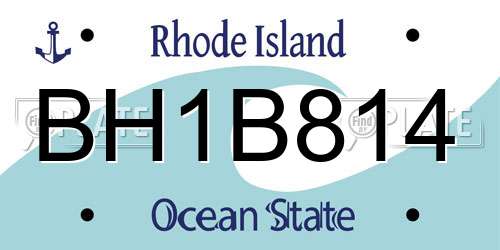 BH1B814 Rhode Island License Plate
