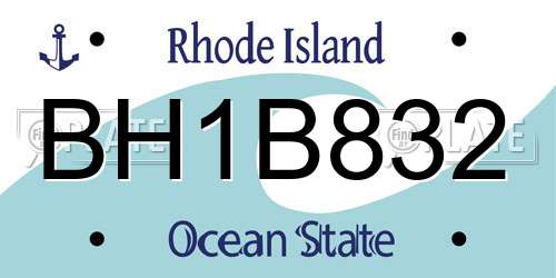 BH1B832 Rhode Island License Plate